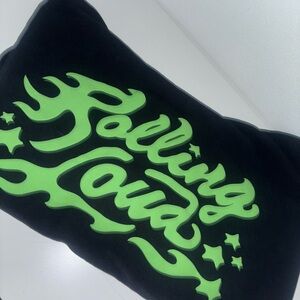 Black Pillow with Green Rolling Loud Design